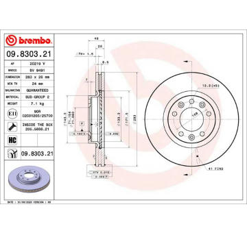 Brzdový kotouč BREMBO 09.8303.21