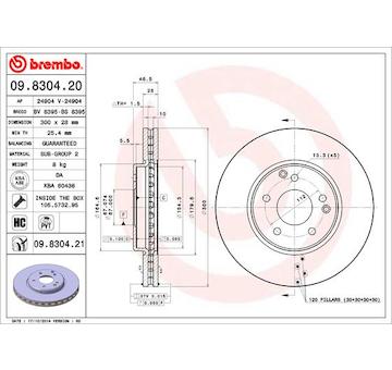 Brzdový kotouč BREMBO 09.8304.20