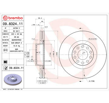 Brzdový kotouč BREMBO 09.8324.11