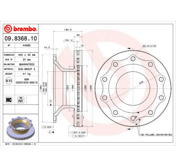 Brzdový kotouč BREMBO 09.8368.10