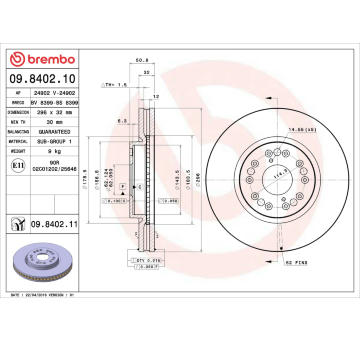 Brzdový kotouč BREMBO 09.8402.10