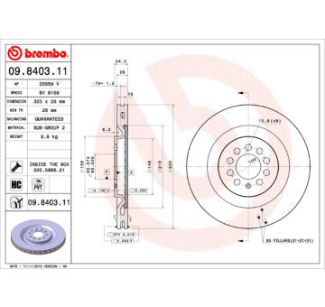 Brzdový kotouč BREMBO 09.8403.11