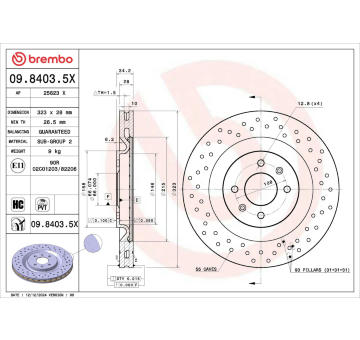 Brzdový kotúč BREMBO 09.8403.5X