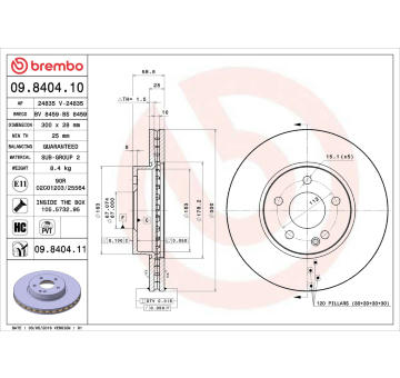 Brzdový kotouč BREMBO 09.8404.11