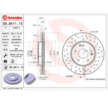 Brzdový kotouč BREMBO 09.8411.1X