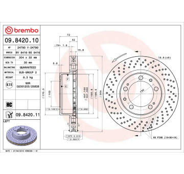 Brzdový kotouč BREMBO 09.8420.10