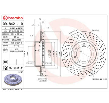 Brzdový kotouč BREMBO 09.8421.10