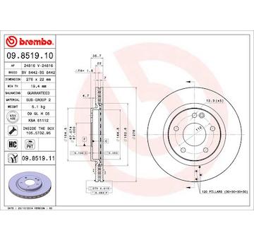 Brzdový kotouč BREMBO 09.8519.10