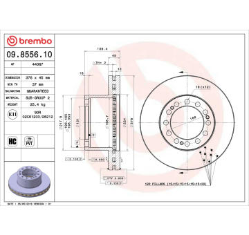 Brzdový kotouč BREMBO 09.8556.10