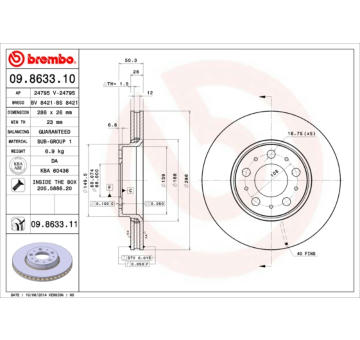 Brzdový kotouč BREMBO 09.8633.11