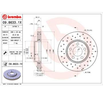 Brzdový kotouč BREMBO 09.8633.1X