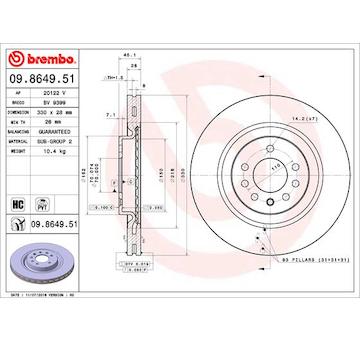 Brzdový kotouč BREMBO 09.8649.51