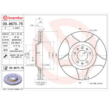 Brzdový kotouč BREMBO 09.8670.75