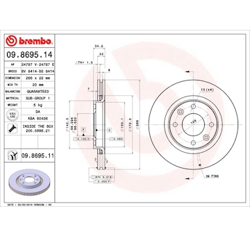 Brzdový kotouč BREMBO 09.8695.11