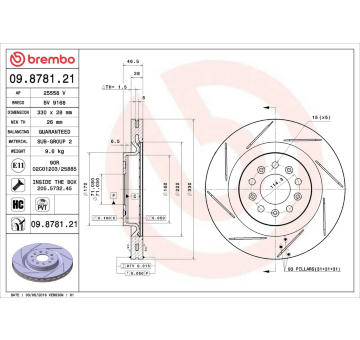 Brzdový kotouč BREMBO 09.8781.21