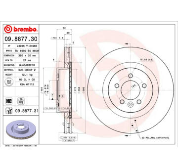 Brzdový kotouč BREMBO 09.8877.31