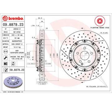 Brzdový kotouč BREMBO 09.8878.23