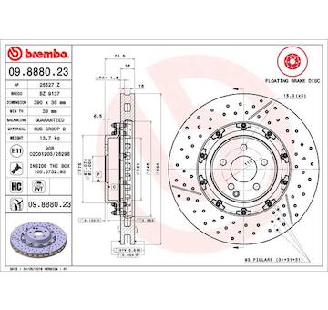 Brzdový kotouč BREMBO 09.8880.23