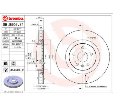 Brzdový kotouč BREMBO 09.8906.31