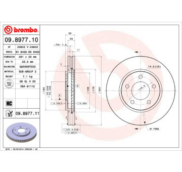 Brzdový kotouč BREMBO 09.8977.10