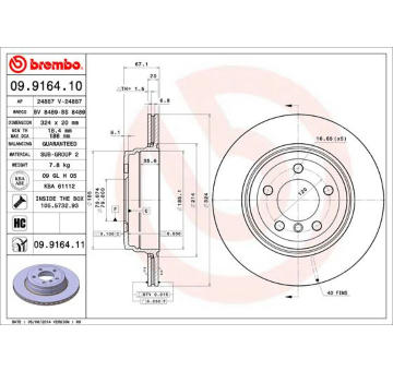 Brzdový kotouč BREMBO 09.9164.11