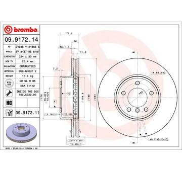 Brzdový kotouč BREMBO 09.9172.11