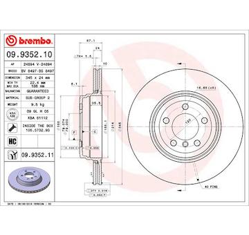 Brzdový kotouč BREMBO 09.9352.11