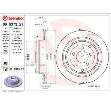 Brzdový kotouč BREMBO 09.9373.21