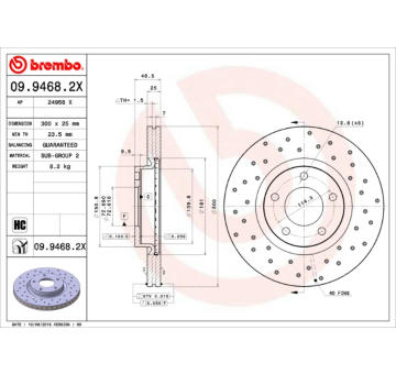 Brzdový kotouč BREMBO 09.9468.2X