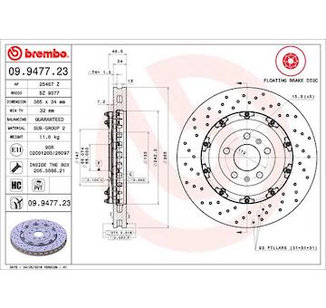 Brzdový kotouč BREMBO 09.9477.23