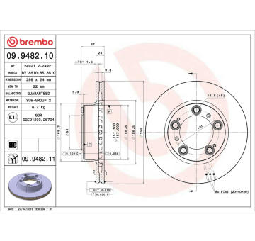 Brzdový kotouč BREMBO 09.9482.11