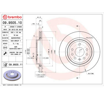 Brzdový kotouč BREMBO 09.9505.10