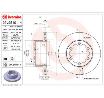 Brzdový kotouč BREMBO 09.9510.14