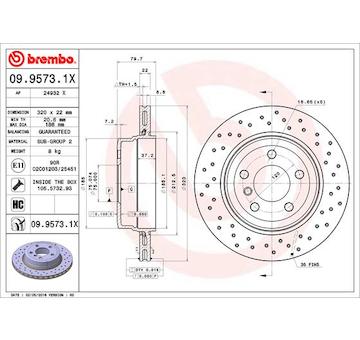 Brzdový kotúč BREMBO 09.9573.1X