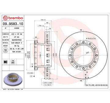 Brzdový kotouč BREMBO 09.9583.10