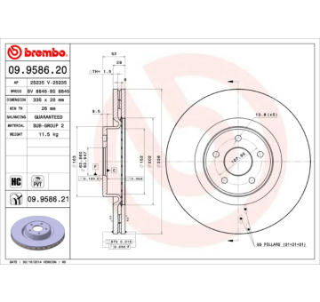 Brzdový kotouč BREMBO 09.9586.21