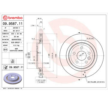 Brzdový kotouč BREMBO 09.9587.11