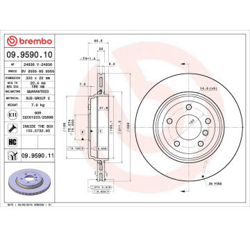 Brzdový kotouč BREMBO 09.9590.10