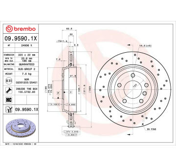 Brzdový kotúč BREMBO 09.9590.1X