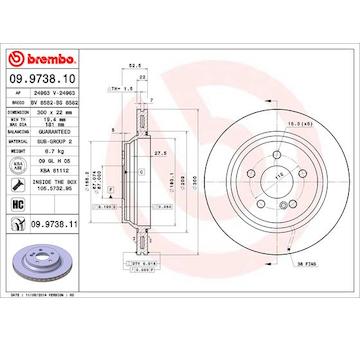 Brzdový kotouč BREMBO 09.9738.11