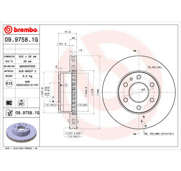 Brzdový kotouč BREMBO 09.9758.1G