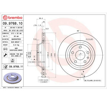 Brzdový kotouč BREMBO 09.9768.10