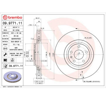 Brzdový kotouč BREMBO 09.9771.11