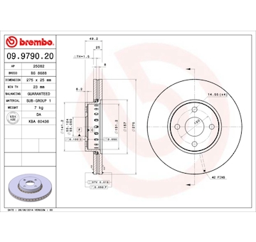 Brzdový kotouč BREMBO 09.9790.20