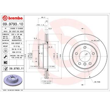 Brzdový kotouč BREMBO 09.9793.11