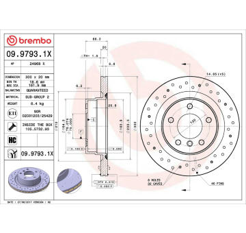 Brzdový kotouč BREMBO 09.9793.1X