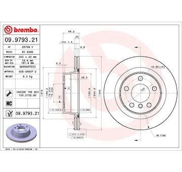 Brzdový kotouč BREMBO 09.9793.21