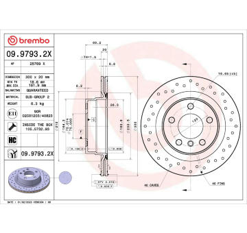 Brzdový kotouč BREMBO 09.9793.2X