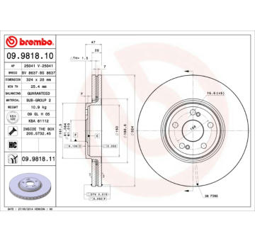 Brzdový kotouč BREMBO 09.9818.11