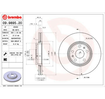 Brzdový kotouč BREMBO 09.9895.20